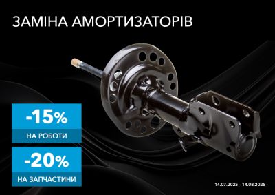 Заміна амортизаторів з вигодою до 20%!